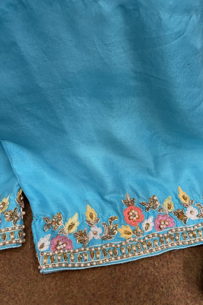 Zarveen – Turquoise Handwork Palazzo Formal — AYZAL HASSAN