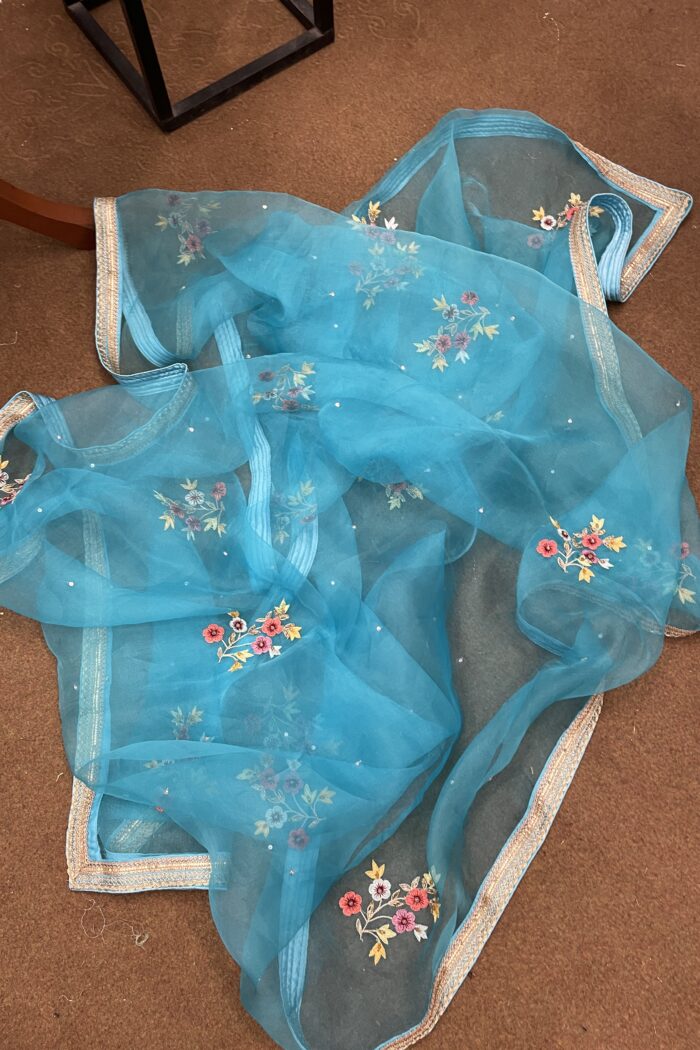 Zarveen – Turquoise Handwork Palazzo Formal — AYZAL HASSAN